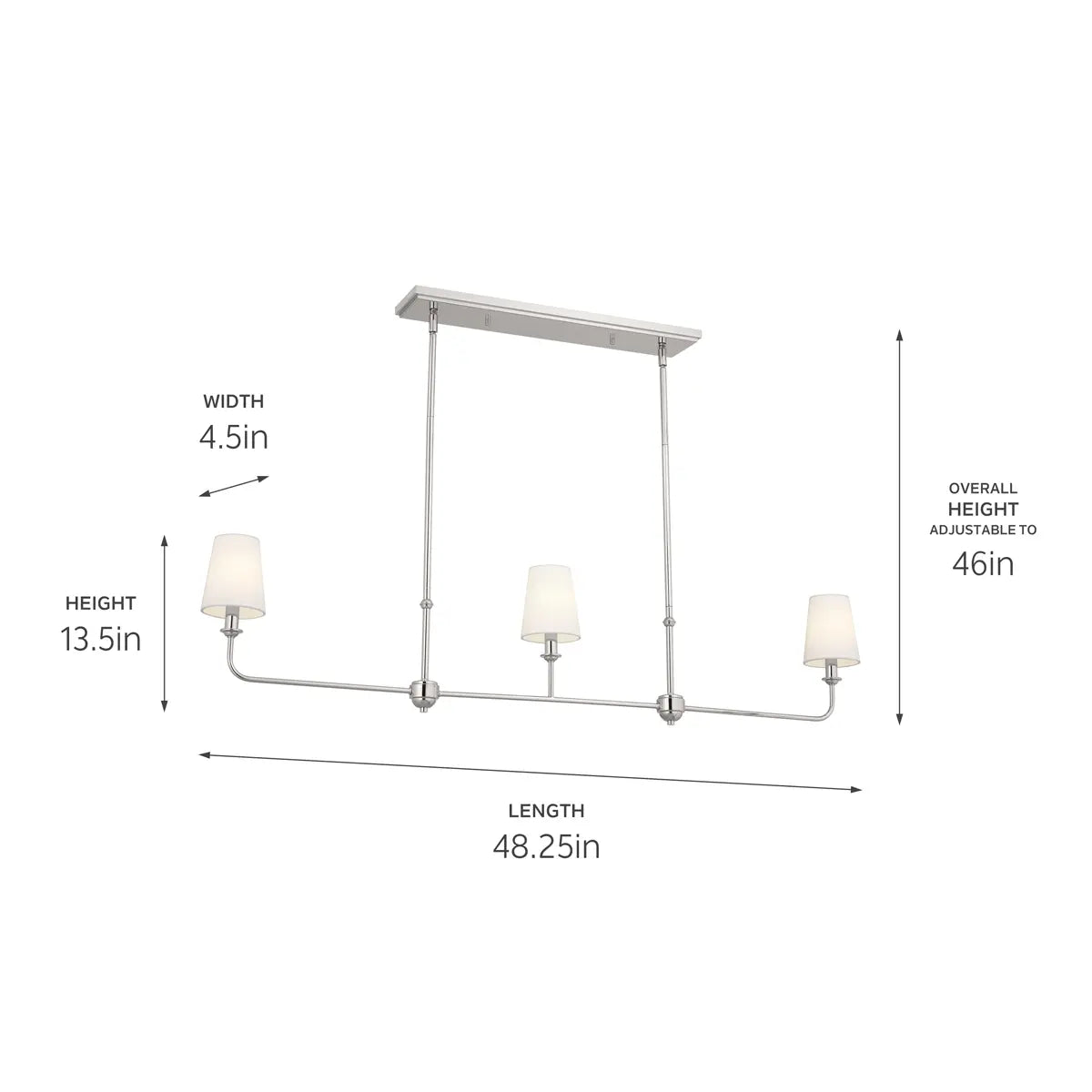 Pallas Linear Chandelier 3Lt