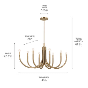 Odensa Oval Chandelier 8Lt