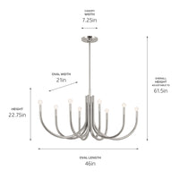 Odensa Oval Chandelier 8Lt