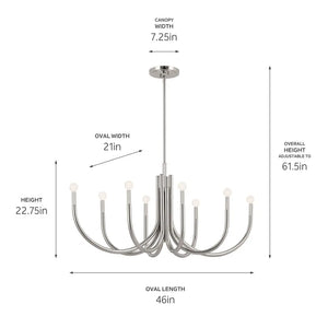 Odensa Oval Chandelier 8Lt