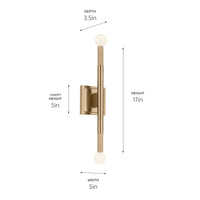 Odensa Wall Sconce 2Lt
