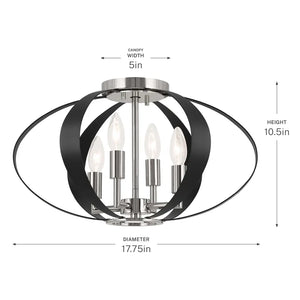 Cecil Flush Mount 4Lt