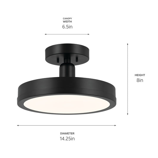 Riu Semi Flush 1Lt LED