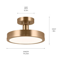 Riu Semi Flush 1Lt LED