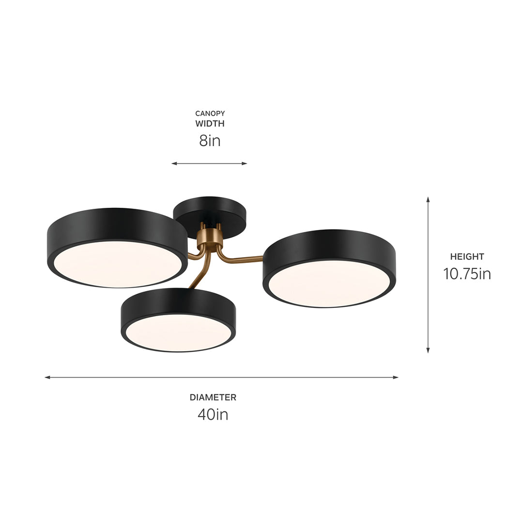 Sago Semi Flush 3Lt LED