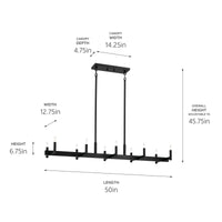 Erzo Linear Chandelier 10Lt