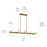 Erzo Linear Chandelier 10Lt