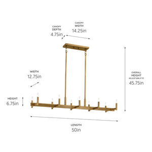 Erzo Linear Chandelier 10Lt