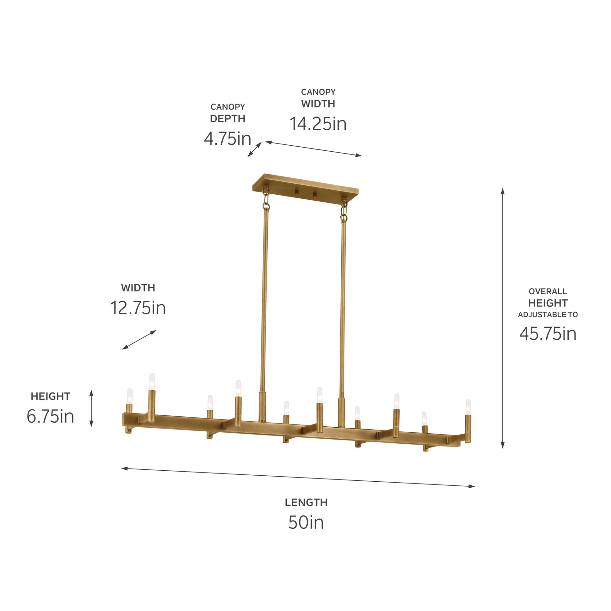 Erzo Linear Chandelier 10Lt