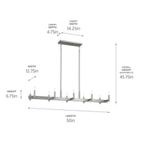 Erzo Linear Chandelier 10Lt