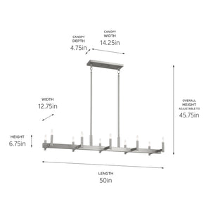 Erzo Linear Chandelier 10Lt