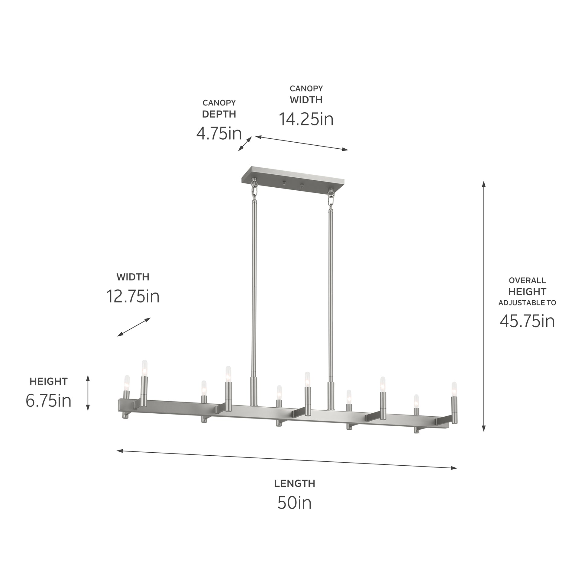 Erzo Linear Chandelier 10Lt