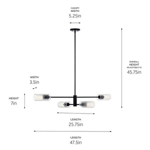 Velestino Linear Chandelier 4Lt