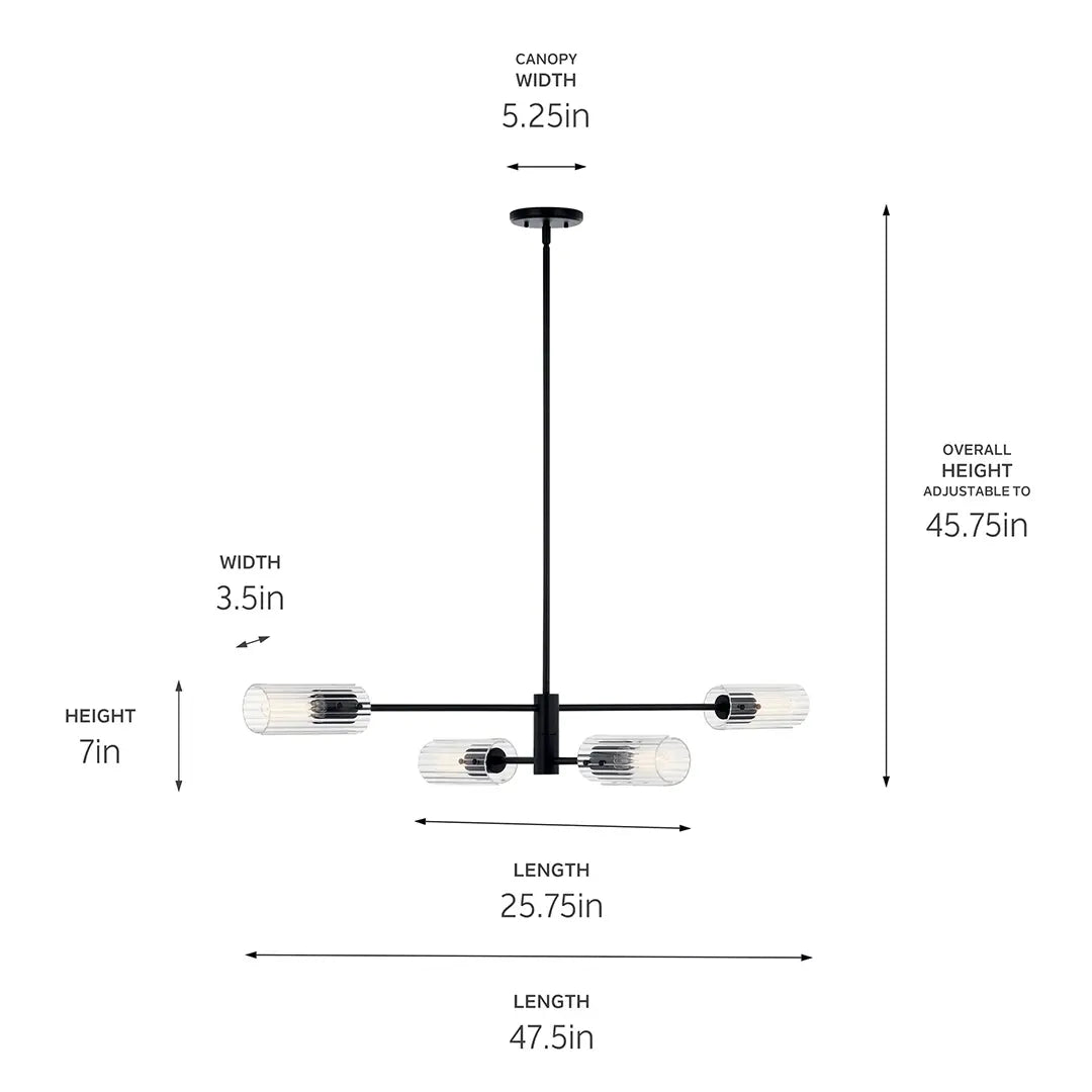 Velestino Linear Chandelier 4Lt