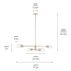Velestino Linear Chandelier 4Lt