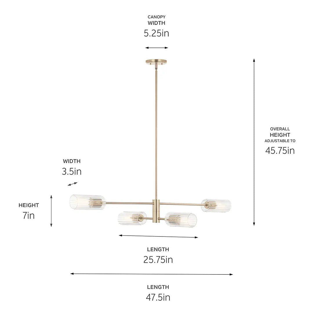 Velestino Linear Chandelier 4Lt