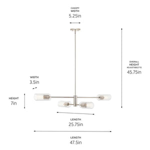 Velestino Linear Chandelier 4Lt