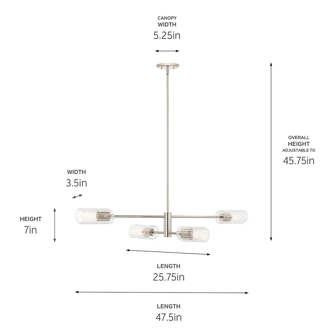 Velestino Linear Chandelier 4Lt