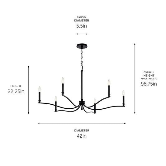 Malene Chandelier 6Lt