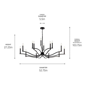 Malene Chandelier 14Lt