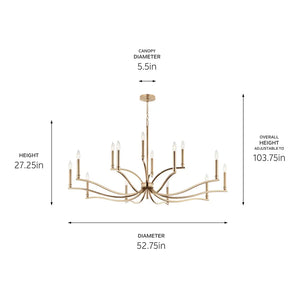 Malene Chandelier 14Lt