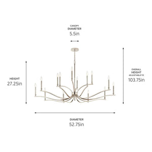Malene Chandelier 14Lt