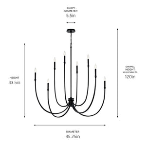 Malene Foyer Chandelier 8Lt