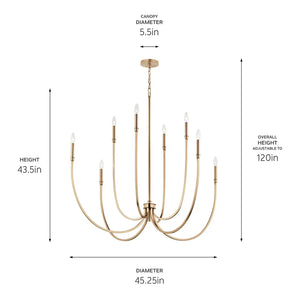 Malene Foyer Chandelier 8Lt