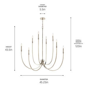 Malene Foyer Chandelier 8Lt