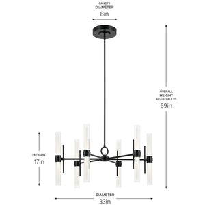 Riven 33" Chandelier Medium 12Lt