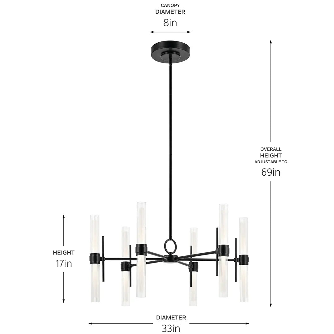 Riven 33" Chandelier Medium 12Lt
