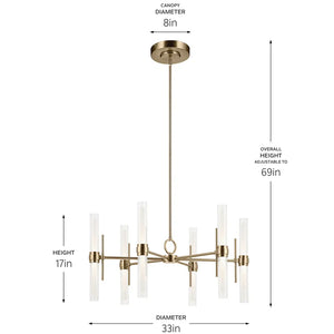 Riven 33" Chandelier Medium 12Lt