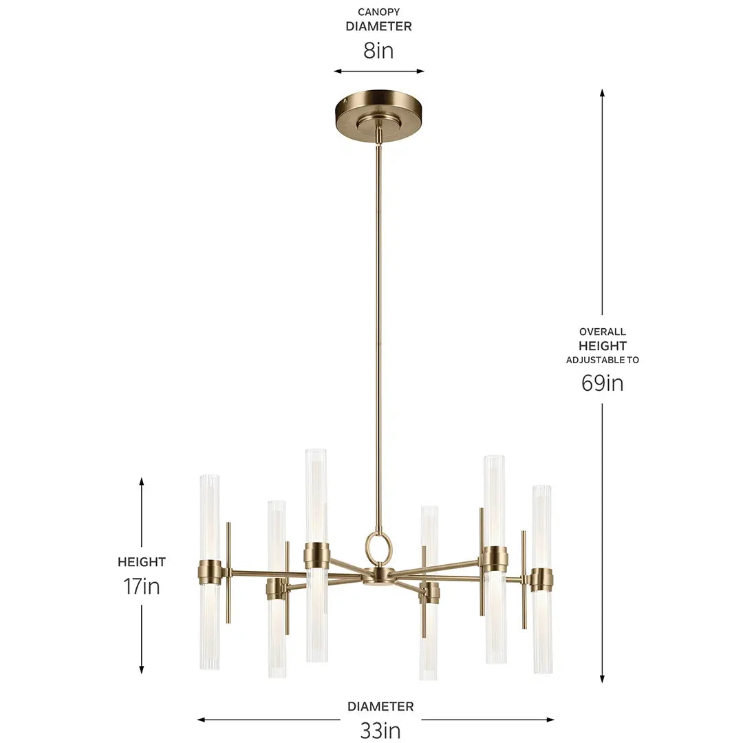 Riven 33" Chandelier Medium 12Lt