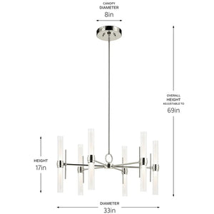 Riven 33" Chandelier Medium 12Lt