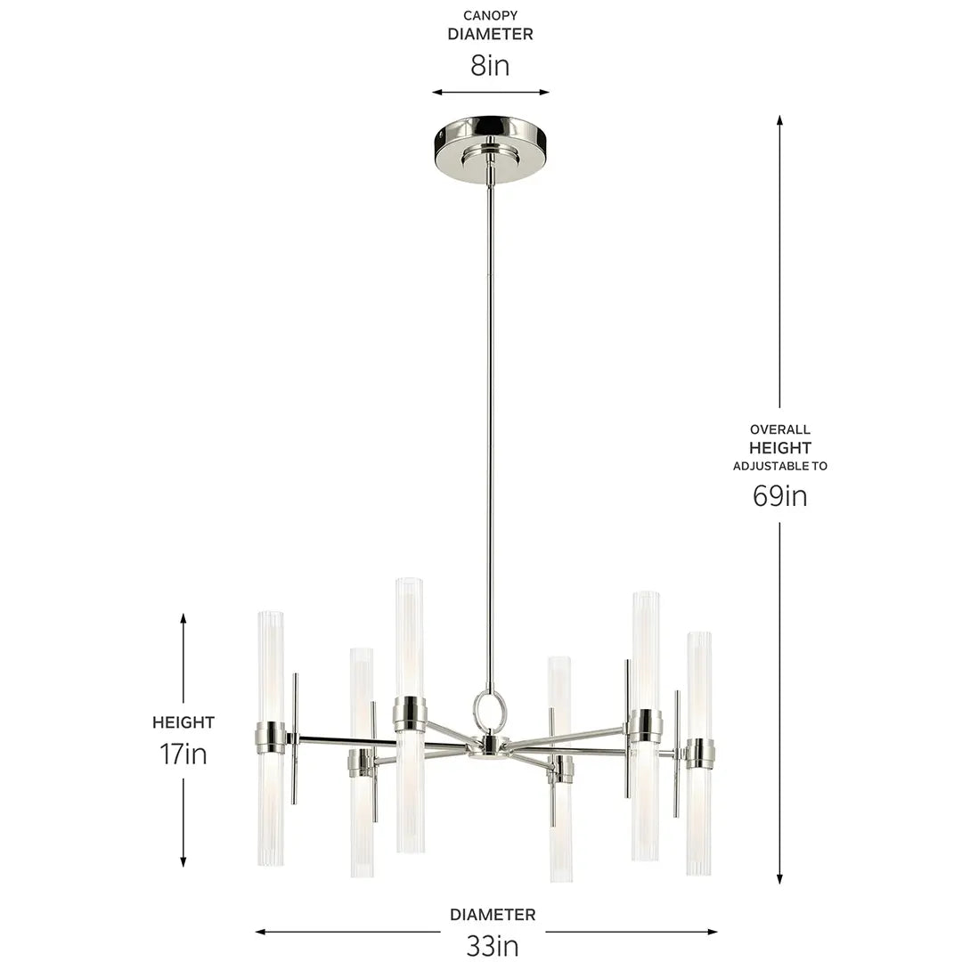 Riven 33" Chandelier Medium 12Lt