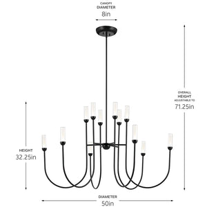 Moraine Chandelier Extra Large Multi Tier 12Lt