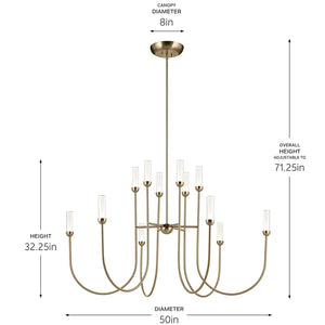 Moraine Chandelier Extra Large Multi Tier 12Lt