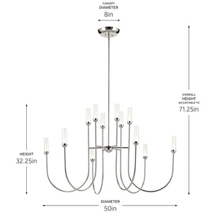 Moraine Chandelier Extra Large Multi Tier 12Lt