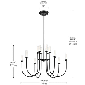 Moraine Chandelier Extra Large Multi Tier 12Lt