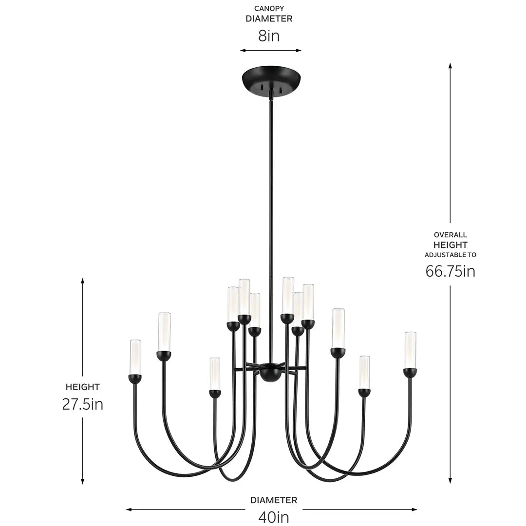Moraine Chandelier Extra Large Multi Tier 12Lt