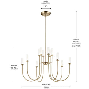 Moraine Chandelier Extra Large Multi Tier 12Lt