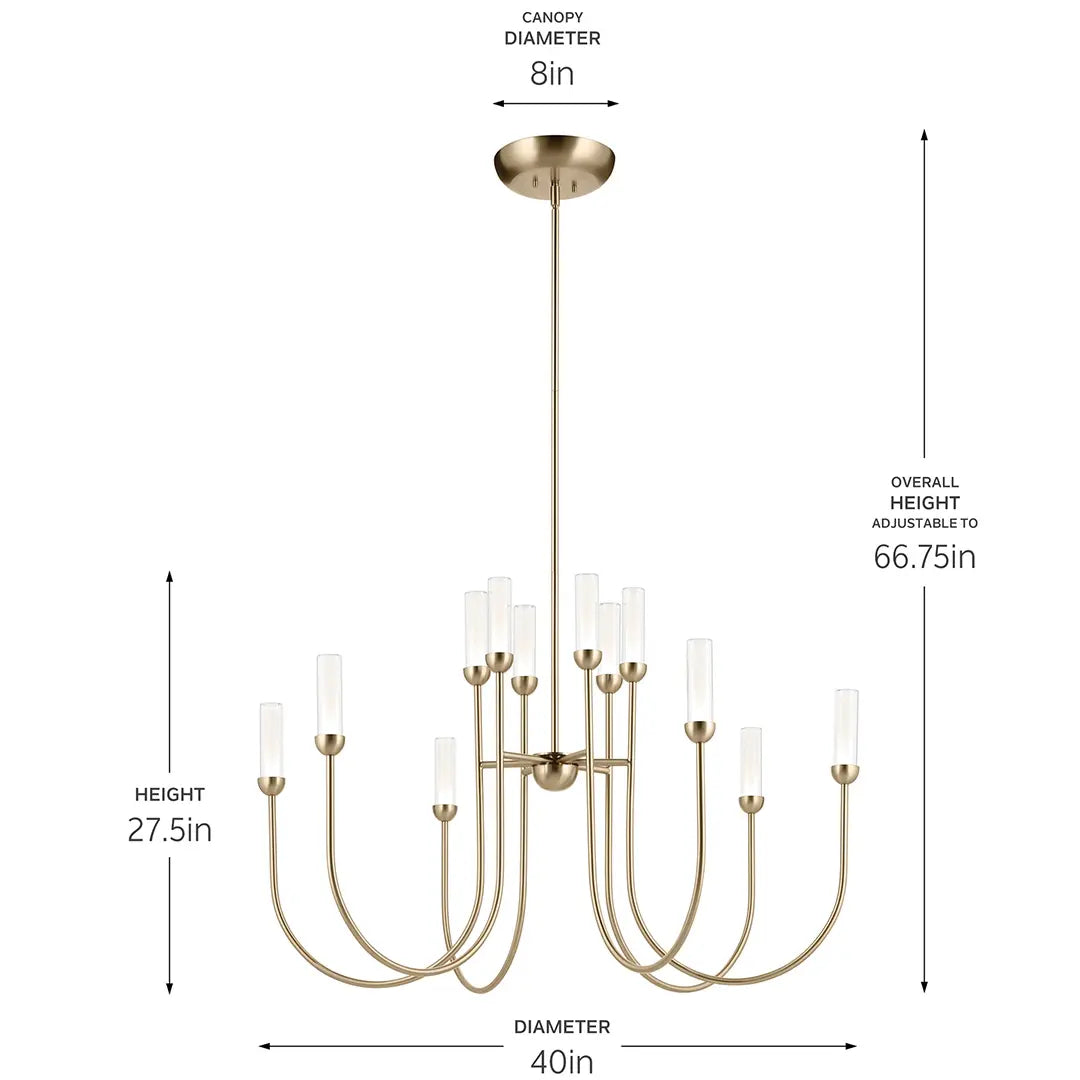 Moraine Chandelier Extra Large Multi Tier 12Lt
