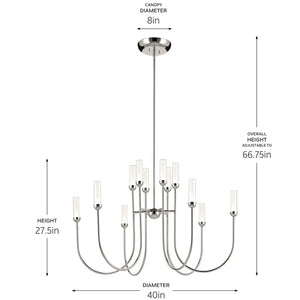 Moraine Chandelier Extra Large Multi Tier 12Lt