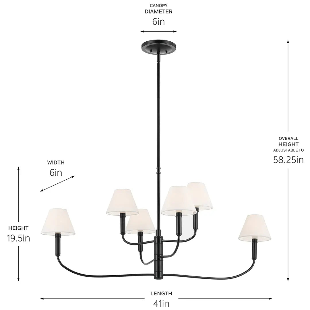 Eadie Chandelier Large Multi Tier 6Lt