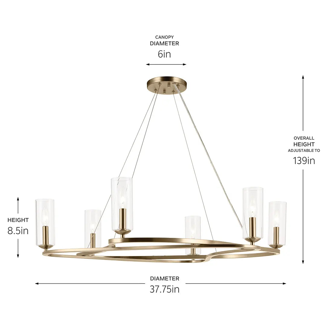 Harpin Chandelier Medium 6Lt