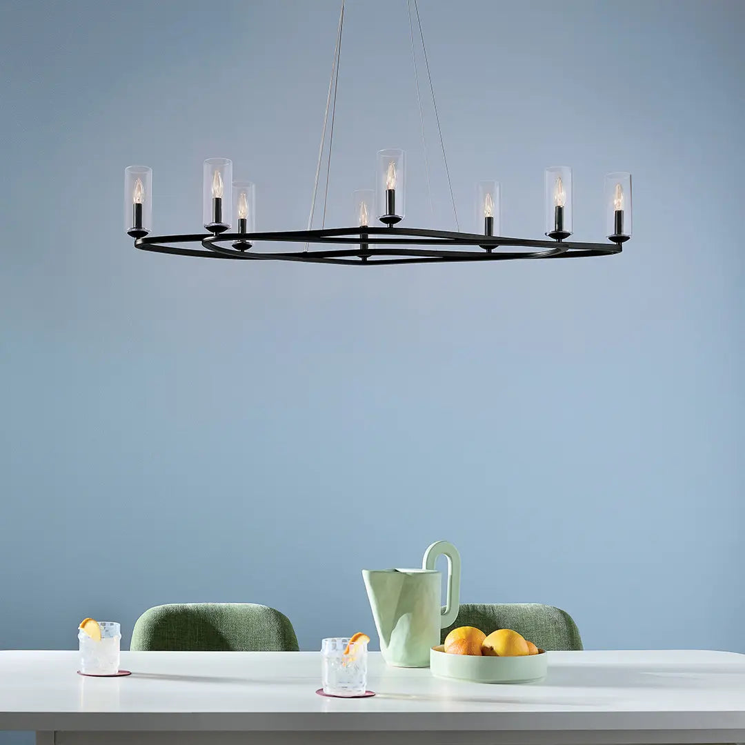 Harpin Oval Chandelier 8Lt
