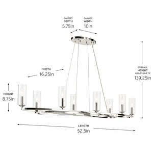 Harpin Oval Chandelier 8Lt