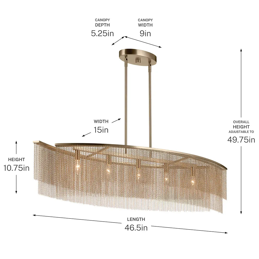 Khaite Linear Chandelier 5Lt