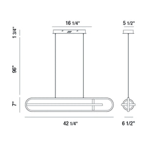 Demark 42" Integrated LED Linear Chandelier