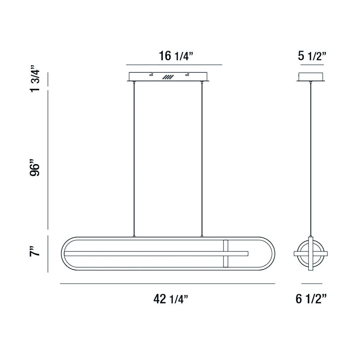 Demark 42" Integrated LED Linear Chandelier